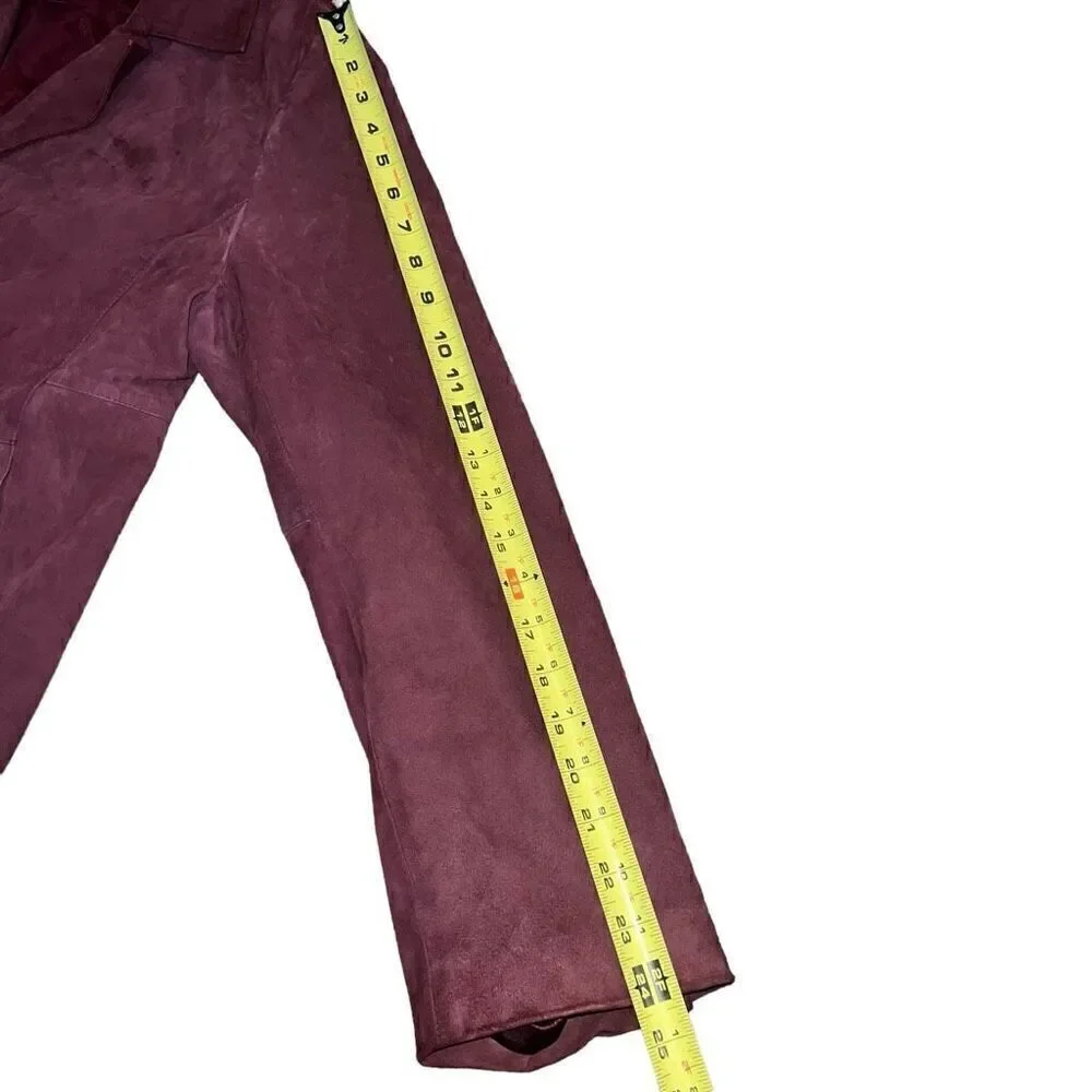AUSTIN REED Wine Leather Suede 3 Button Jacket